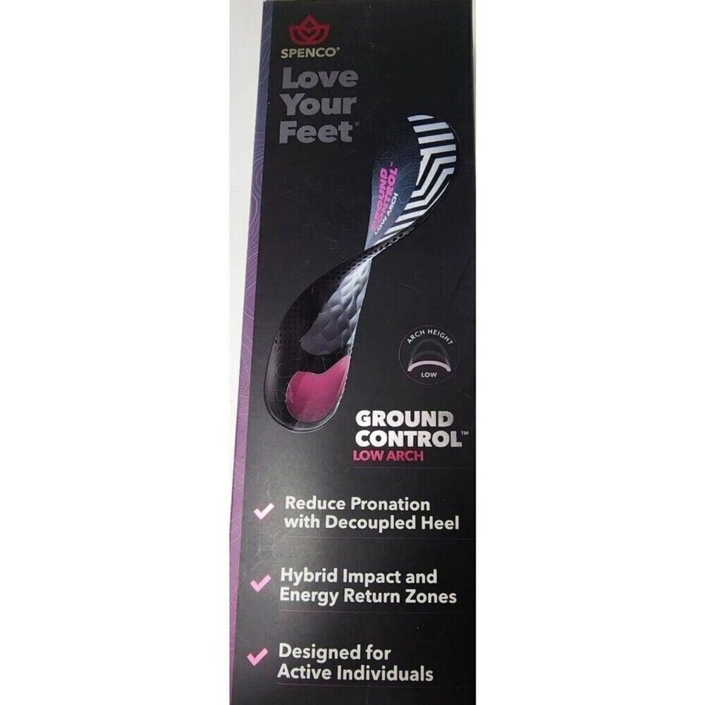 Size - XS Women's 5-6 Men’s 3-4 LOW Spenco Ground‎ Control Arch Shoe Insoles